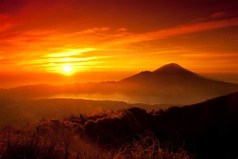 Mountain surrounded by forest sunset photo HD wallpaper | Wallpaper Flare