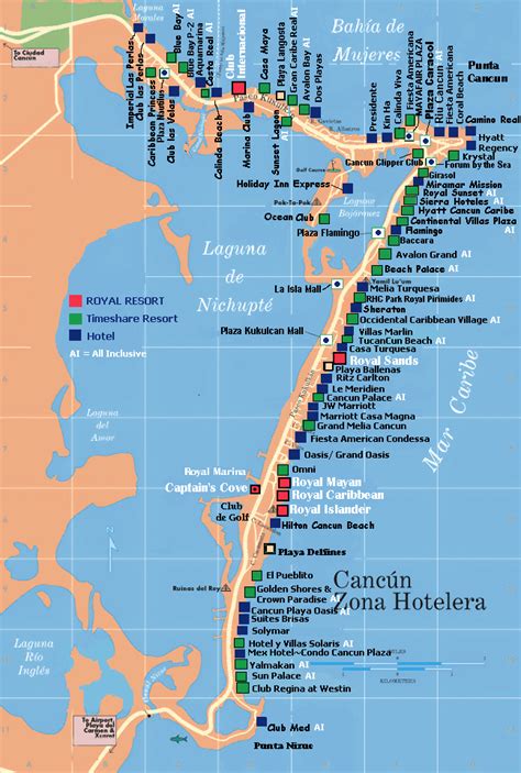 Cancun Hotel Zone Map