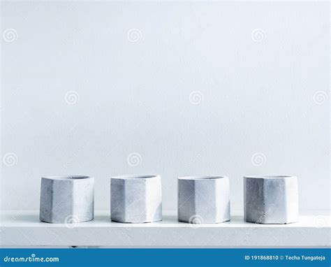 Concrete Pot. Geometric Cement Planter Stock Photo - Image of concrete ...