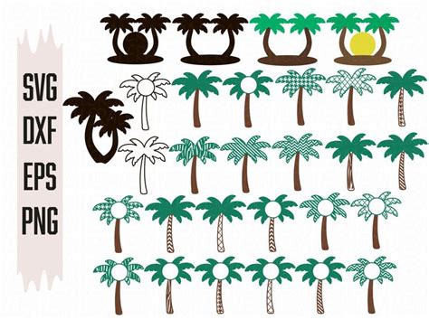 Palm tree svg, Palm tree Monogram svg, Tropical, Palm trees vector ...