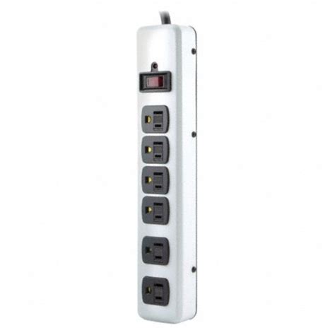 POWER FIRST Surge Protector Outlet Strip, 6 Total Number of Outlets ...