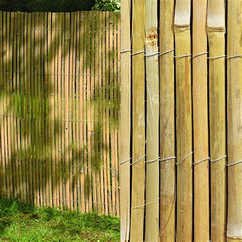 4M Slatted Bamboo Fence Screening Roll Natural Slat Panel Privacy ...