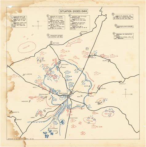 Nine maps tracking the day-by-day progress of the Battle of Bastogne ...