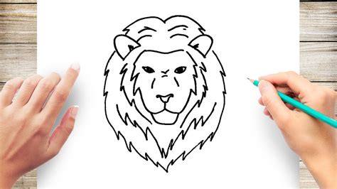 Simple Cute Lion Drawing