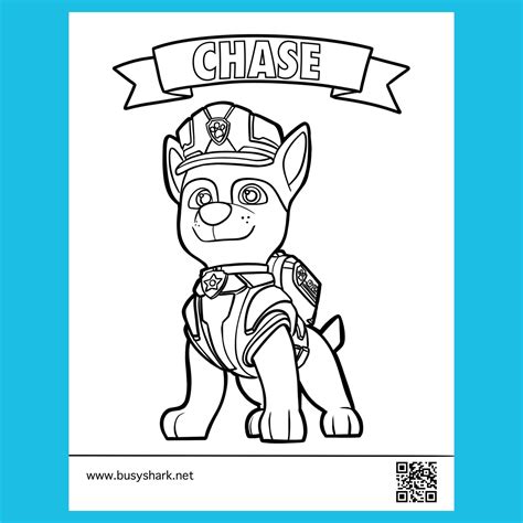 Paw patrol Chase free coloring page - Busy Shark