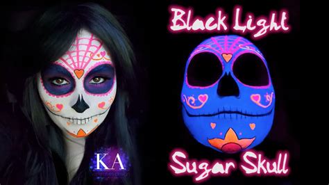 Black Light Sugar Skull Makeup Tutorial - YouTube