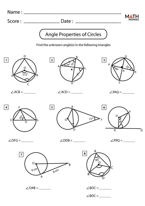 Angles In A Circle Worksheet – Imsyaf.com