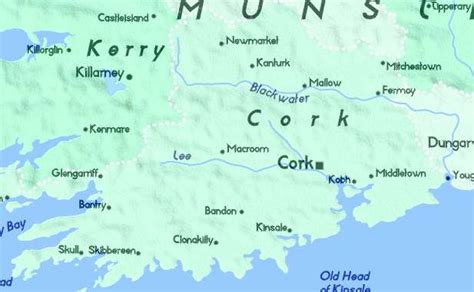 Detailed Map of County Cork Ireland