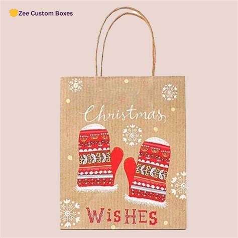 Custom Christmas Paper Bags, Wholesale | ZEE Custom Boxes