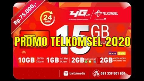 PROMO TELKOMSEL 2020 15gb 75ribu 24jam Work 100% - YouTube