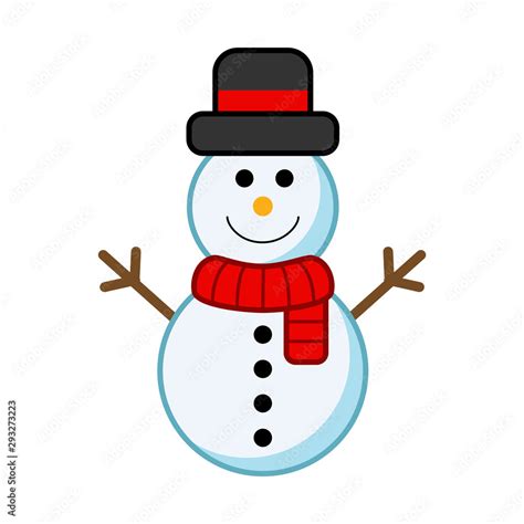 Christmas Snowman Cartoon Character Icon Design Stock Vector | Adobe Stock