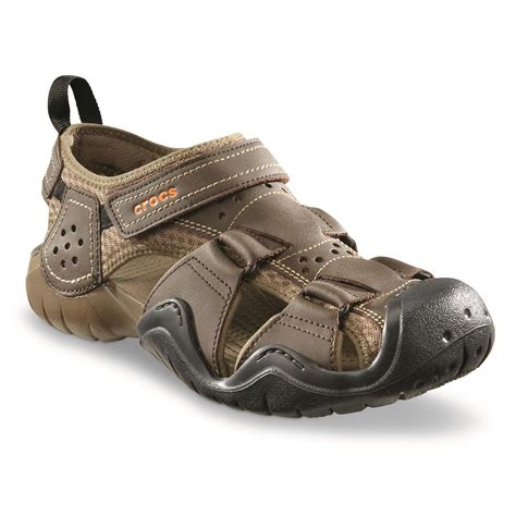 Crocs Men's Swiftwater Leather 2.0 Fisherman Sandals - 676669, Sandals ...