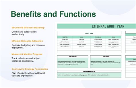 External Audit Plan Template in Excel, Google Sheets - Download ...