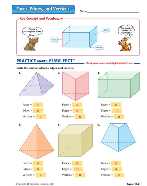 Faces Edges And Vertices Worksheet. Worksheets. Releaseboard Free ...