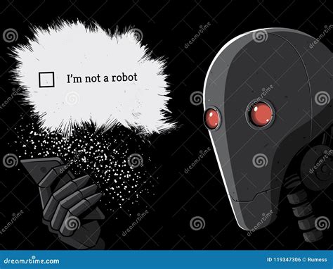 Robot and Smartphone. I`m Not a Robot Captcha Stock Vector ...