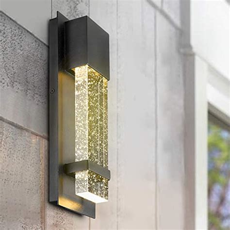 Emliviar Indoor Outdoor LED Wall Sconce Light, Modern Lamp In Black ...