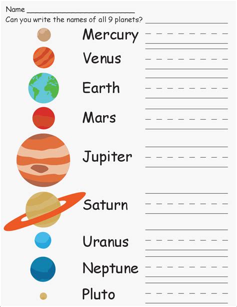 Science Worksheet Preschool | Solar system worksheets, Free science ...