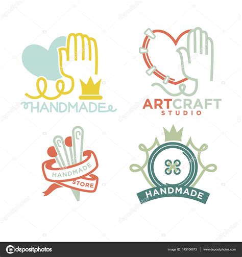 Craft logos | Art and handmade craft logos — Stock Vector © Sonulkaster ...