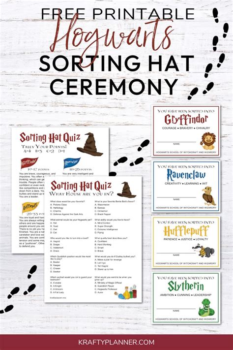 Free Hogwarts Sorting Hat Ceremony — Krafty Planner | Harry potter ...