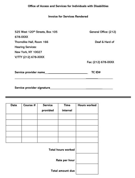 Service Receipt Template Pdf - PDF Template