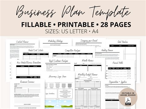 Business Plan Template Small Business Planner Business - Etsy New Zealand