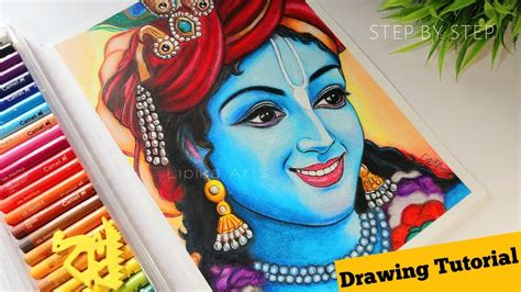 Krishna oil pastel drawing | Krishna drawing ️ | Tutorial | - YouTube