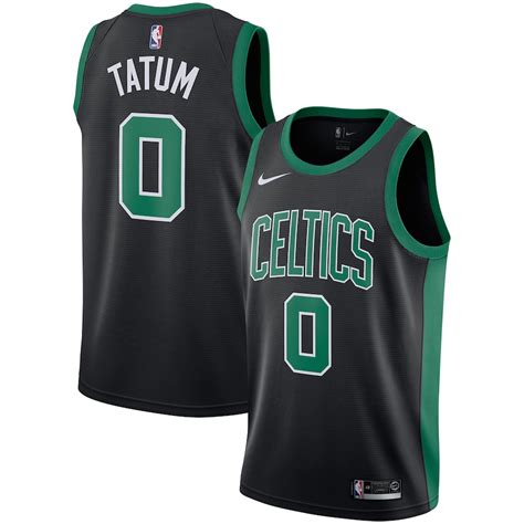 Men's Boston Celtics Jayson Tatum Nike Black Replica Swingman Jersey ...