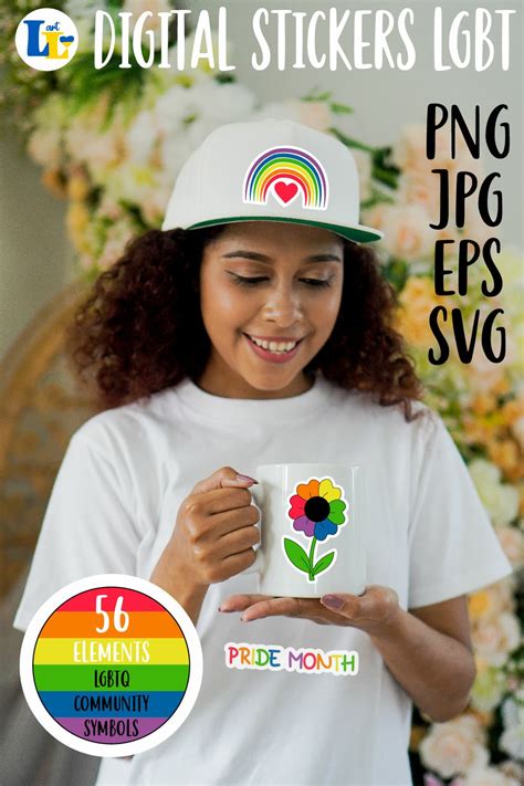 Digital stickers LGBT community. LGBTQ symbols Daily planner