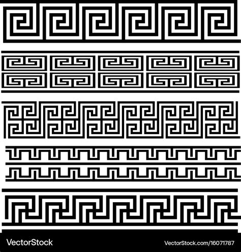 Greek key seamless pattern collection Royalty Free Vector