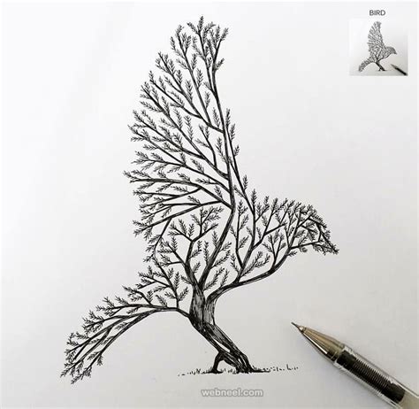 30 Beautiful Tree Drawings and creative Art Ideas from top artists