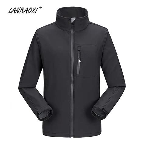 LANBAOSI Tactical Softshell Jackets for Men Windproof Thermal Outdoor ...