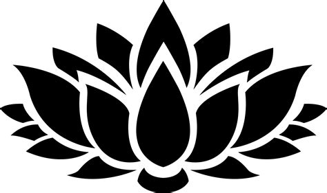 Lotus Flower Black And White PNG Transparent Lotus Flower Black And ...