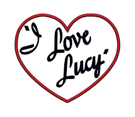 I Love Lucy Heart Applique . INSTANT DOWNLOAD. by DChaseDesigns