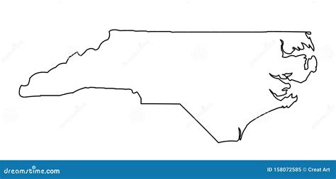 North Carolina Map With Counties Outline