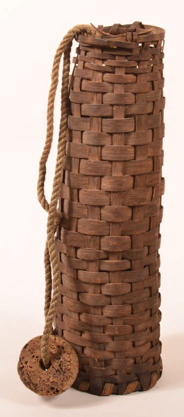 Vintage Woven Splint Eel Trap Basket. 23"l. overall. : Lot 557