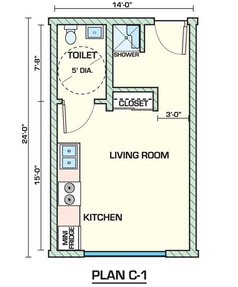 Creative Small Studio Apartment Floor Plans And Designs - HomesCorner.Com