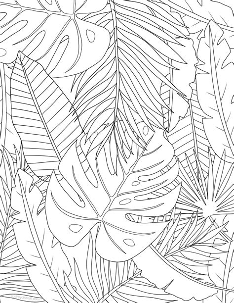 tropical leaves coloring page - Audrey Chenal | Leaf coloring page ...