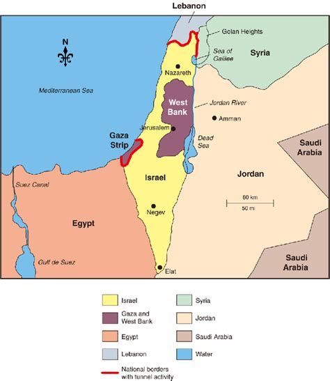 Middle East Map Gaza Strip