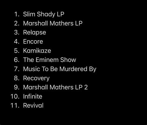 EMINEM Albums Ranked : r/Eminem