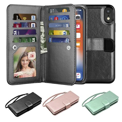 iPhone XR Case, Wallet Case iPhone XR, iPhone XR Pu Leather Case, Njjex ...