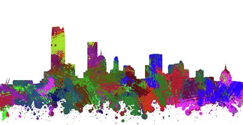 Oklahoma City Skyline Painted Digital Art by Ricky Barnard