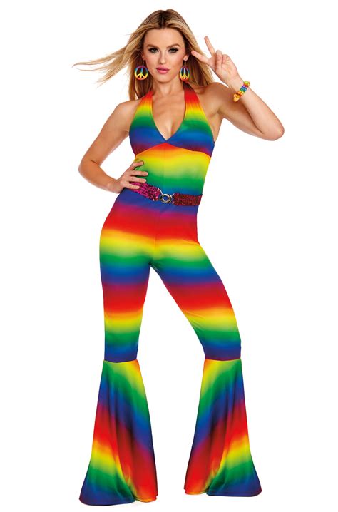 Groovy Rainbow Adult Costume - PureCostumes.com