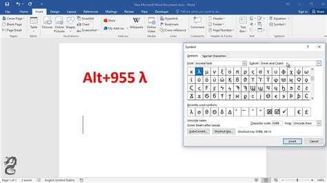 Lambda Symbol In Word - Draw-mega