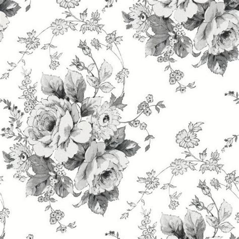 FH4086 | Black & White Heritage Rose Floral Wallpaper