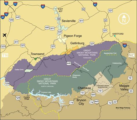 Traveling to the Smoky Mountains | Map