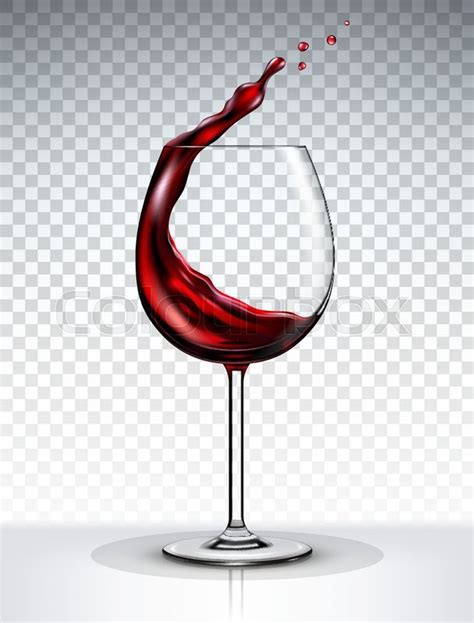 Glass with a splash of red wine ... | Stock vector | Colourbox