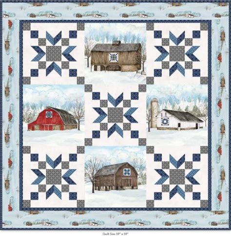 Riley Blake – Winter Barn Quilts – Nordic Star – Gray – Fabric Utopia