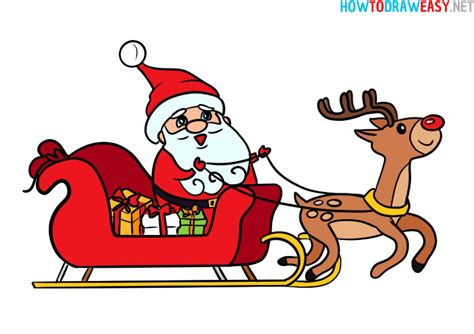 How to Draw Santa Claus on a Sleigh - How to Draw Easy