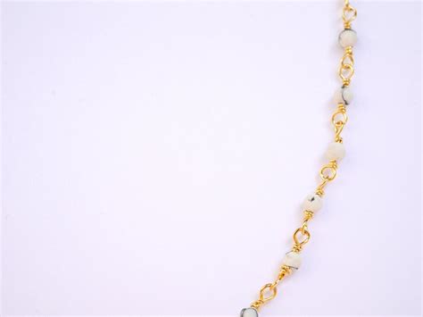 Gold Rosary Chain Necklace Howlite Stone Necklace Gold - Etsy