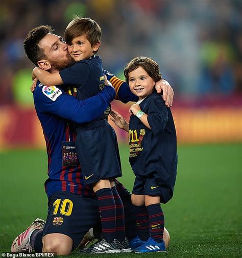 Lionel Messi enjoys special moment with his sons on pitch after ...